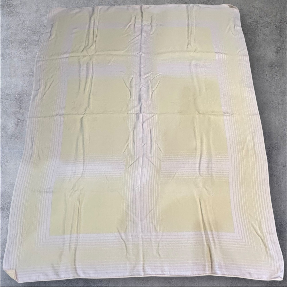 MCM Light Salmon Tangerine Plaid‎ Tablecloth 68x53 Handwoven Look Cottagecore